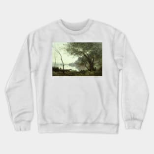 The Boatman of Mortefontaine by Jean-Baptiste-Camille Corot Crewneck Sweatshirt